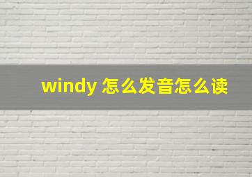 windy 怎么发音怎么读